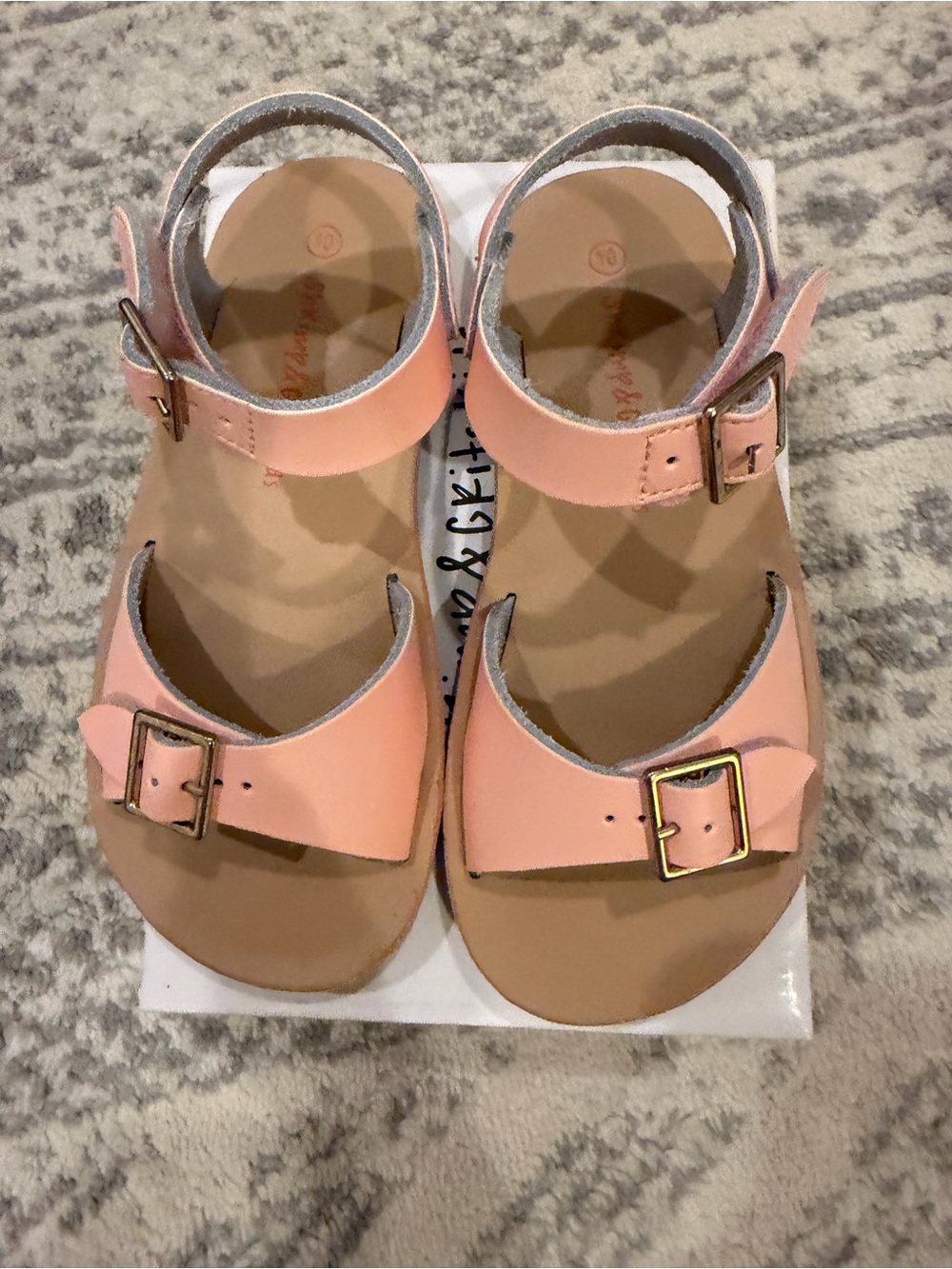 Toddler Peach Buckle Sandals with Adjustable Straps